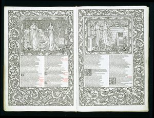 ケルムスコットプレスによって1896年に出版された「ケルムスコットチョーサー」 作： William Morris